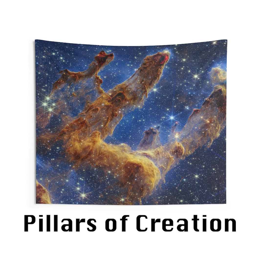 Pillars of Creation Space Tapestry With New JWST Images Etsy