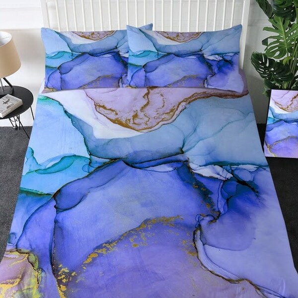 Purple Duvet Set Etsy