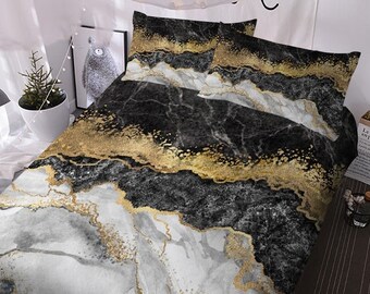 Items Similar To Rose Gold Marble Duvet Cover Queen Pink Marble