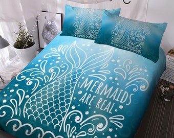 Mermaid Tail Duvet Cover Bedding Mermaid Scales Tail Quilt Cover Set Mermaids Are REAL
