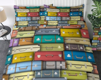 Travel SUITCASES Duvet Cover Suitcase Quilt Cover Bedding Traveller Bedroom Decor