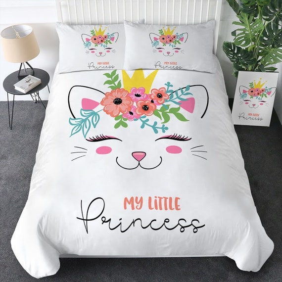 Pretty Cat Quilt Cover Cute Face Kitten Cat Eye Princess Cat Etsy