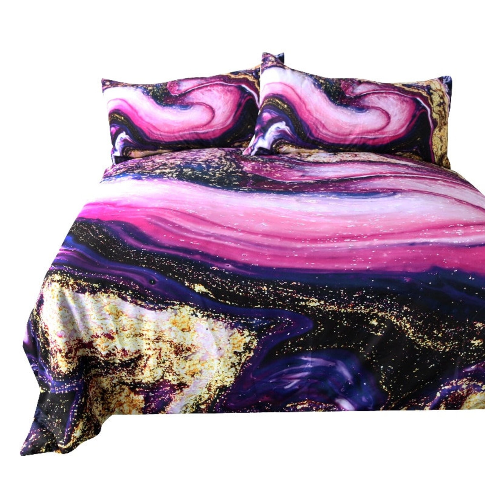 Gold Purple Marble Duvet Cover Quicksand Mable Stone pink Etsy