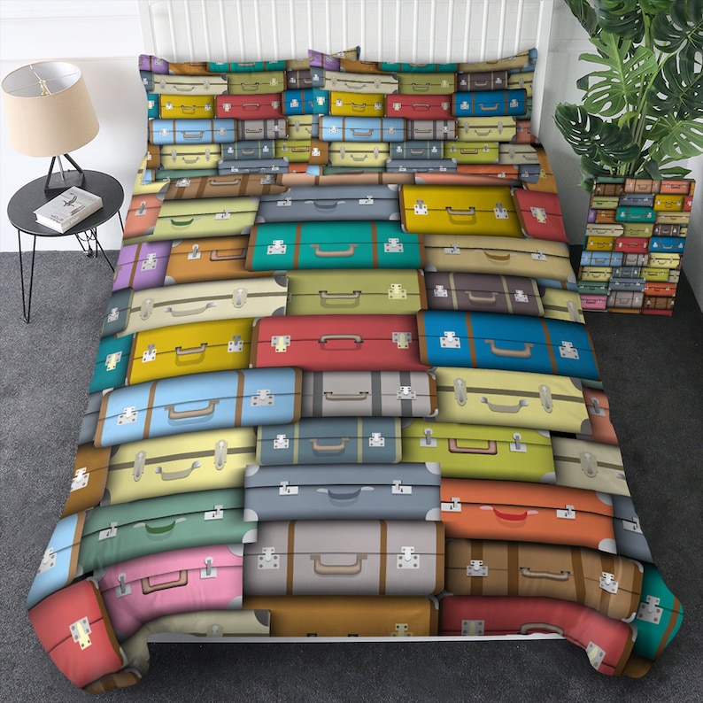 Travel SUITCASES Duvet Cover Suitcase Quilt Cover Bedding Traveller Bedroom Decor
