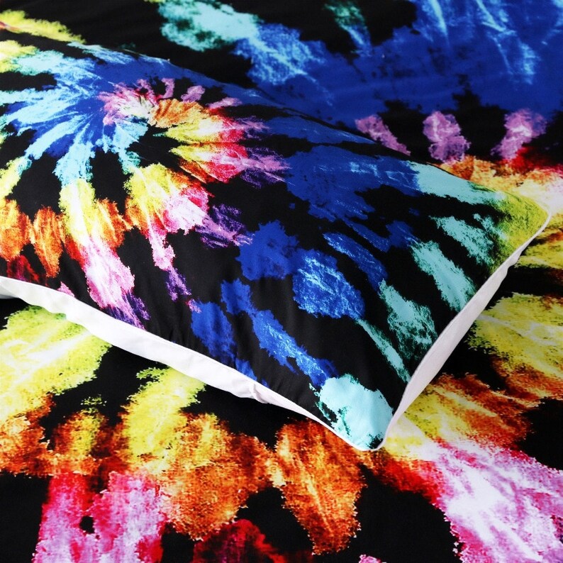 Tie Die Rainbow Duvet Cover Colourful Boho Hippe Tye Dye Quilt Etsy