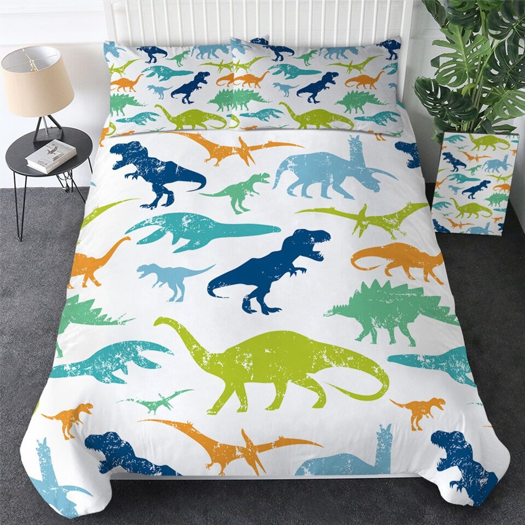 Dinosaur Quilt Cover Dinosaur Duvet Cover Dino Jurassic Prints