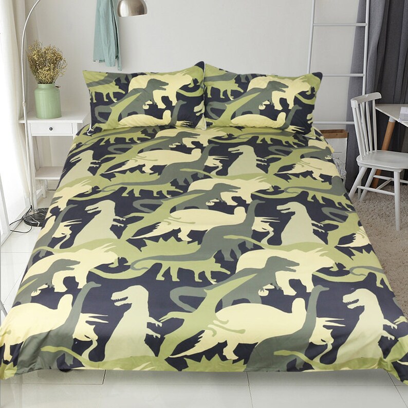 Dinosaur Duvet Cover 3d Dino Jurassic Childrens Quilt Cover Etsy