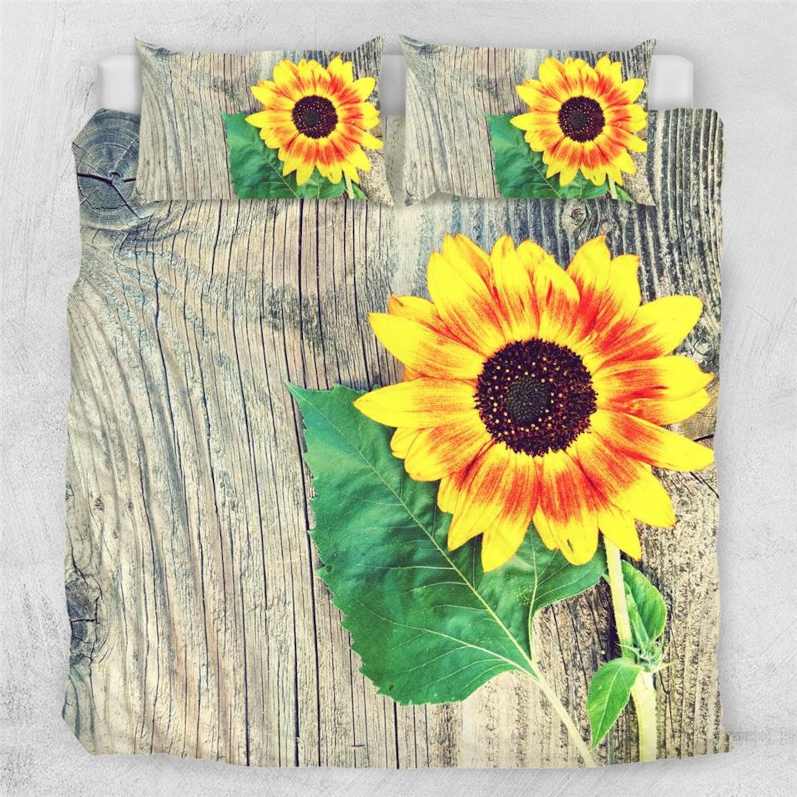 SUNFLOWER Duvet Cover Sun Flower Quilt Cover Floral YELLOW Etsy
