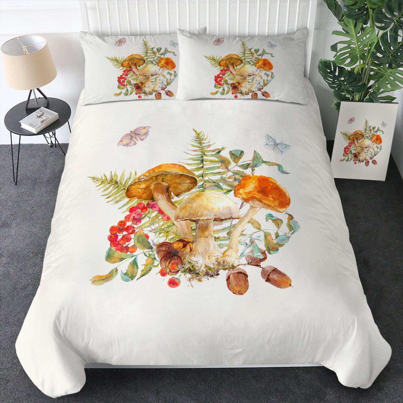 Mushroom Duvet Cover Bedding Set Mushroom Quilt Cover Bedroom Etsy UK