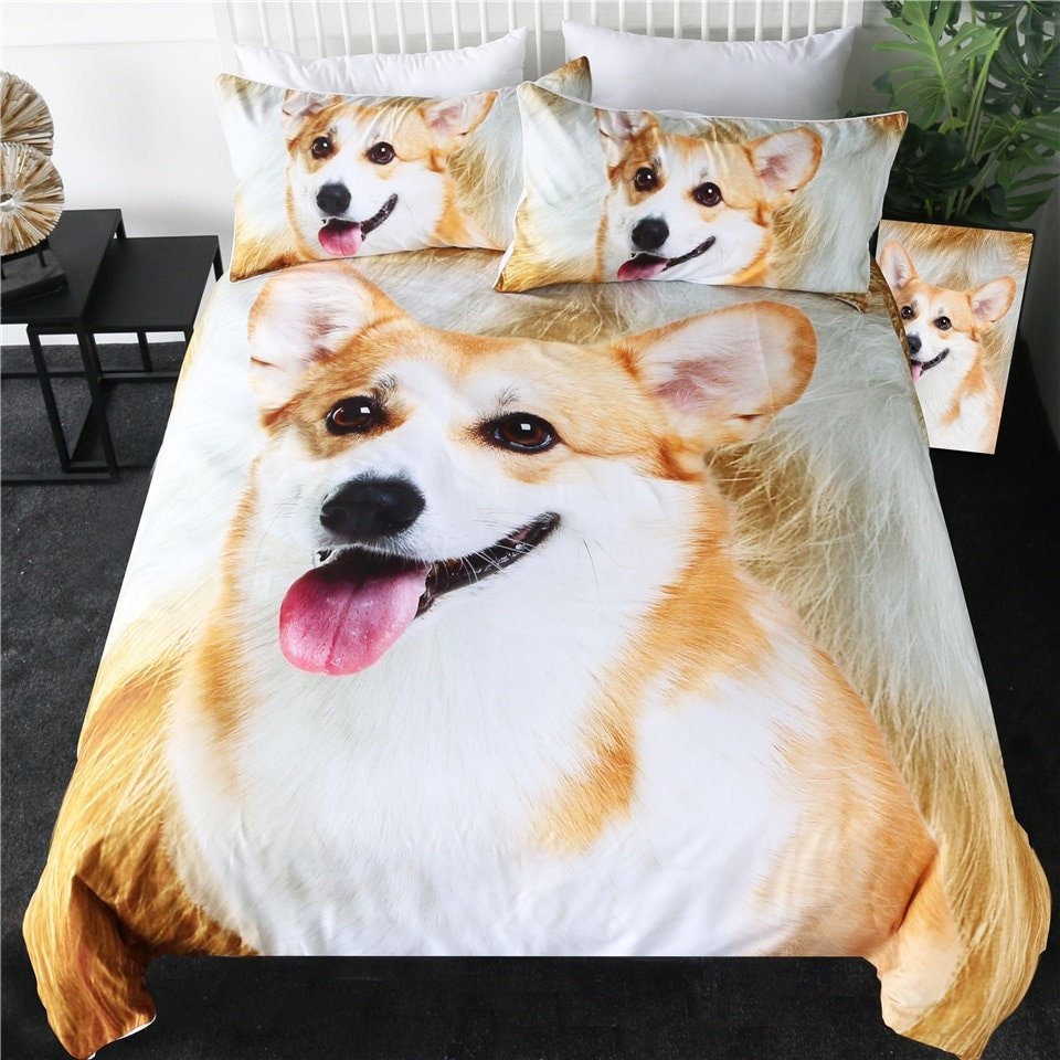 Puppy Dog Duvet Cover Brown 3D Dog Quilt Cover Etsy