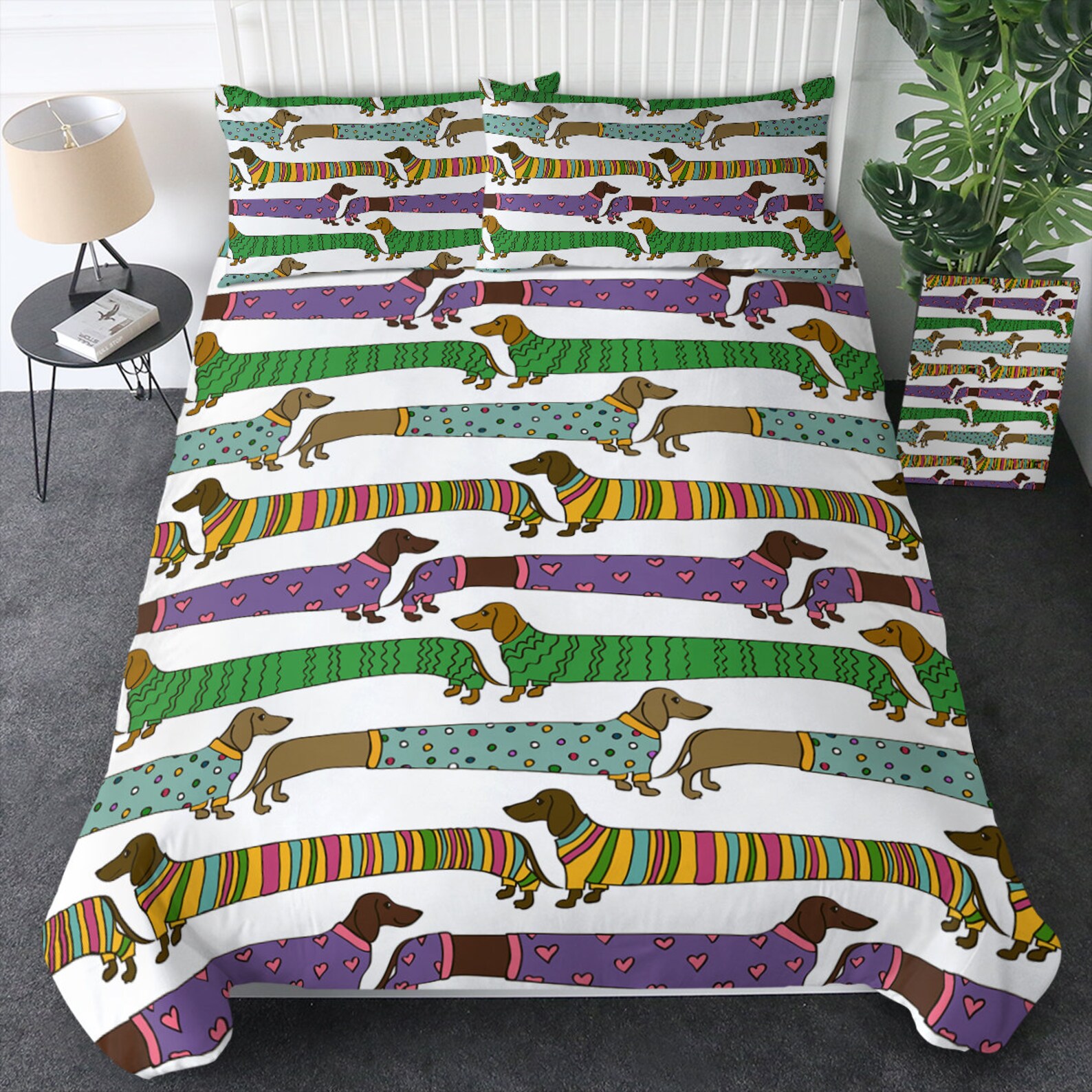 Dachshund Dog Duvet Cover Woof Dog Print Quilt Cover Bedding - Etsy