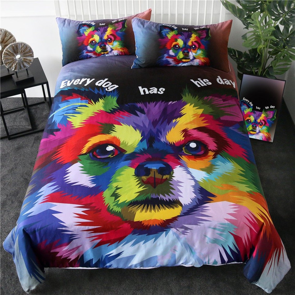 Watercolor DOG Duvet Cover PUPPY Dog 3D Quilt Cover Bedding Etsy