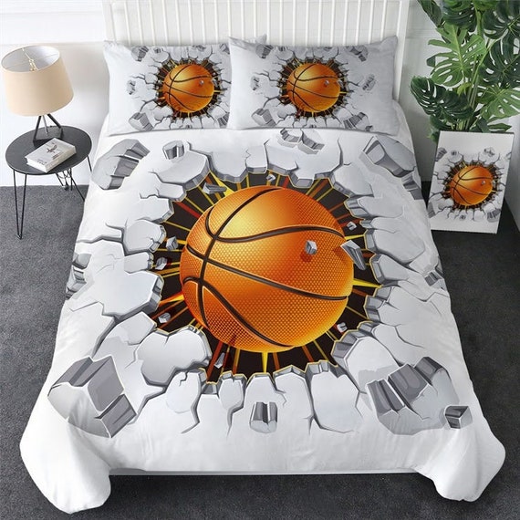 Baksetball Quilt Cover Bedding Set 3D NBA Basketball Duvet Cover