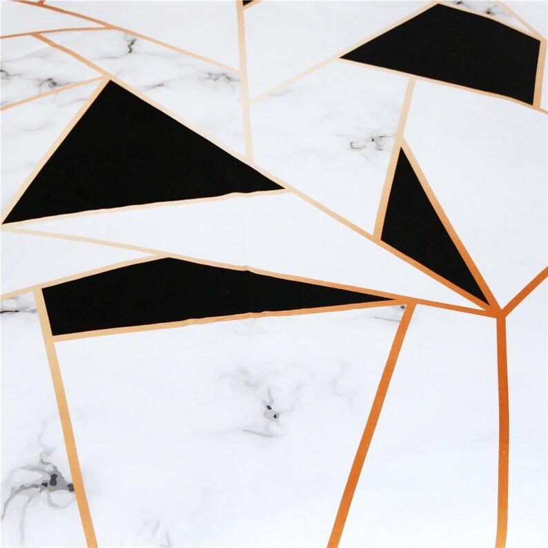 Marble Geometric Duvet Cover Gold Black Marble Stone Quilt Etsy