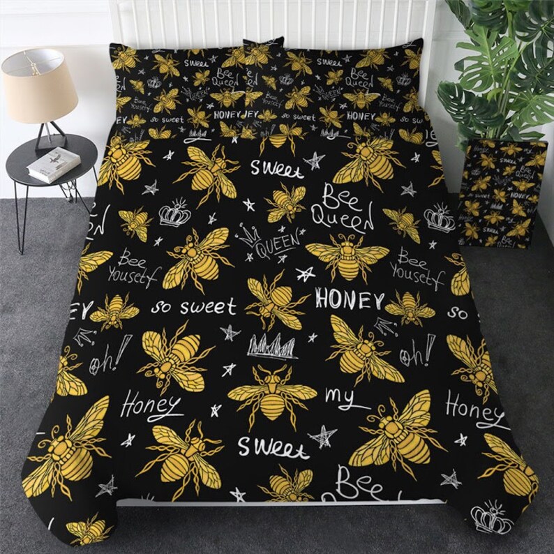 Sweet Honey BEE Quilt Cover Yellow Honey Bees Duvet Cover Etsy