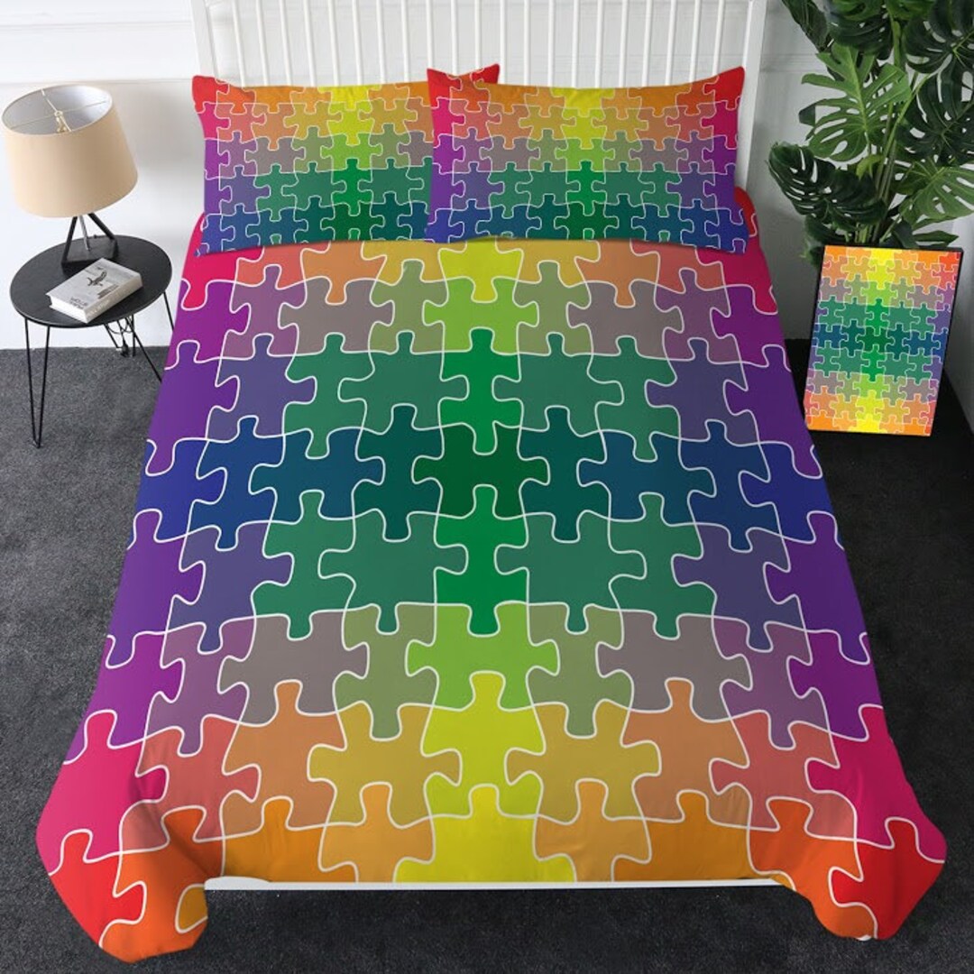 Jigsaw Puzzle Duvet Cover 3D Bedding Puzzle Quilt Cover Etsy