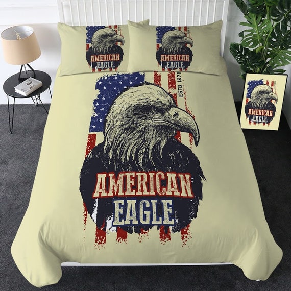 EAGLE Duvet Cover American Flag Eagle 