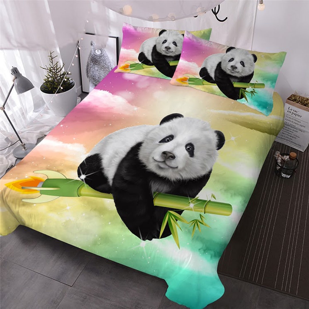 Panda Bamboo Duvet Cover Panda Quilt Cover Bedding Set Panda Bamboo