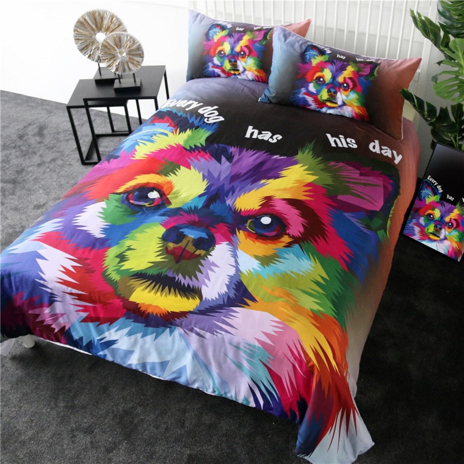Watercolor DOG Duvet Cover PUPPY Dog 3D Quilt Cover Bedding Etsy