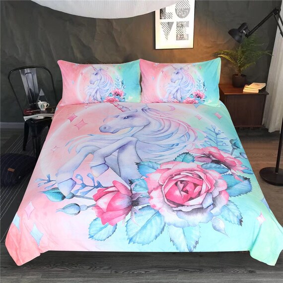 3d unicorn bedding