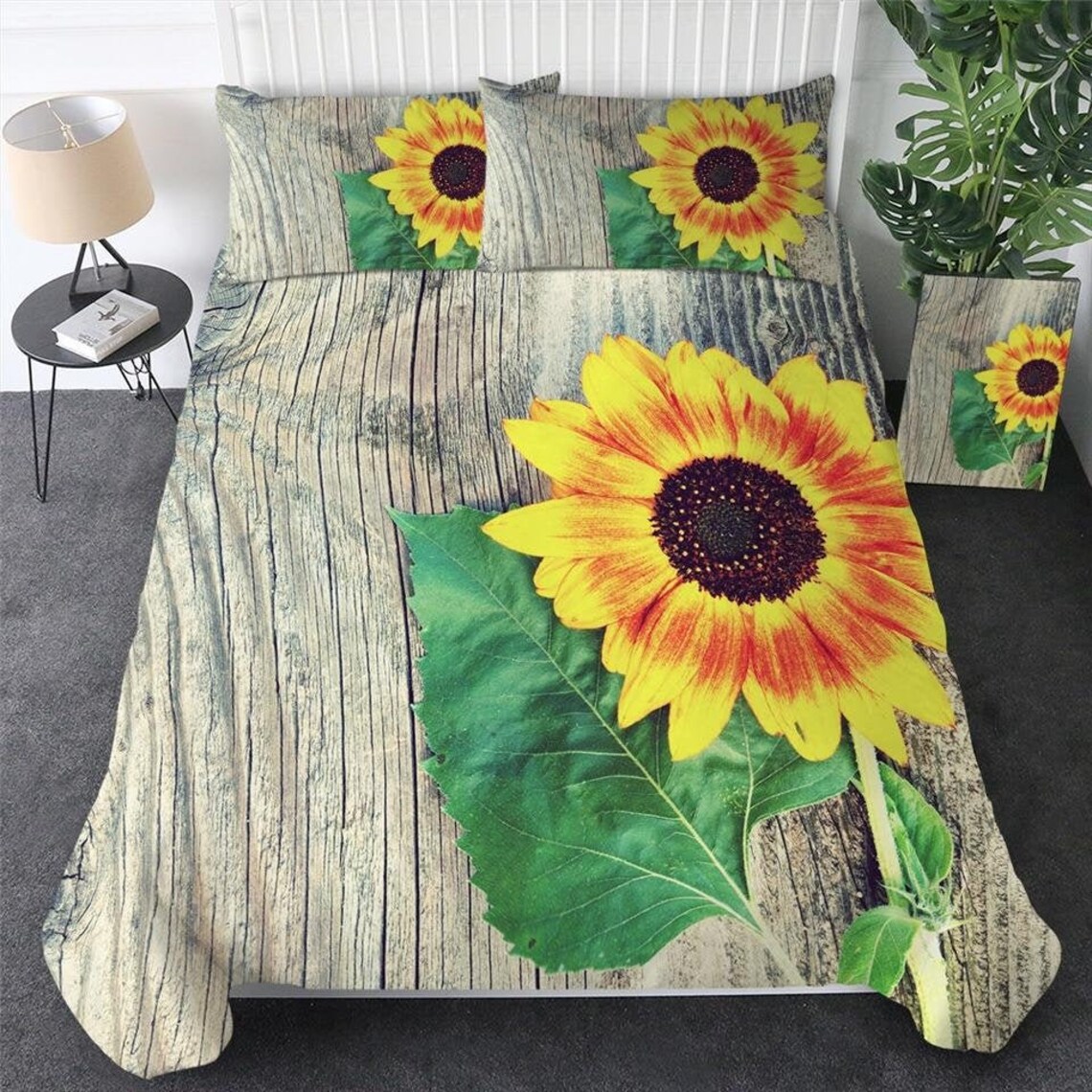 SUNFLOWER Duvet Cover Sun Flower Quilt Cover Floral YELLOW Etsy