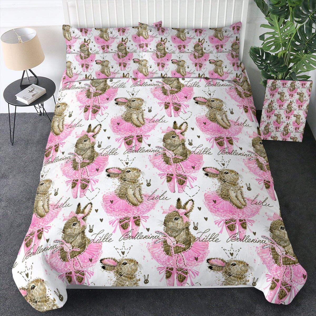 Bunny Rabbit Ballerina Duvet Cover Bed Set Bunny Quilt Cover - Etsy ...