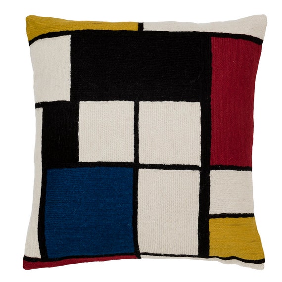 Zaida Mondrian Quadri Art Cushion Pillow 18 Etsy