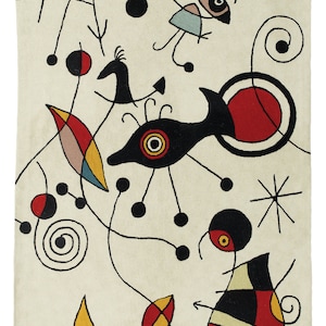 Zaida Miro Cream Kite Flying Rug image 0