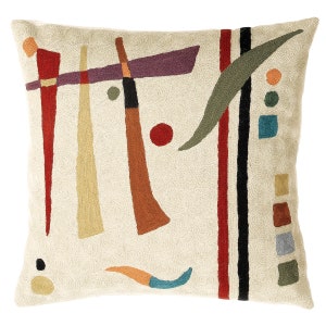Zaida Kandinsky Cream Abstract Cushion Pillow 18”