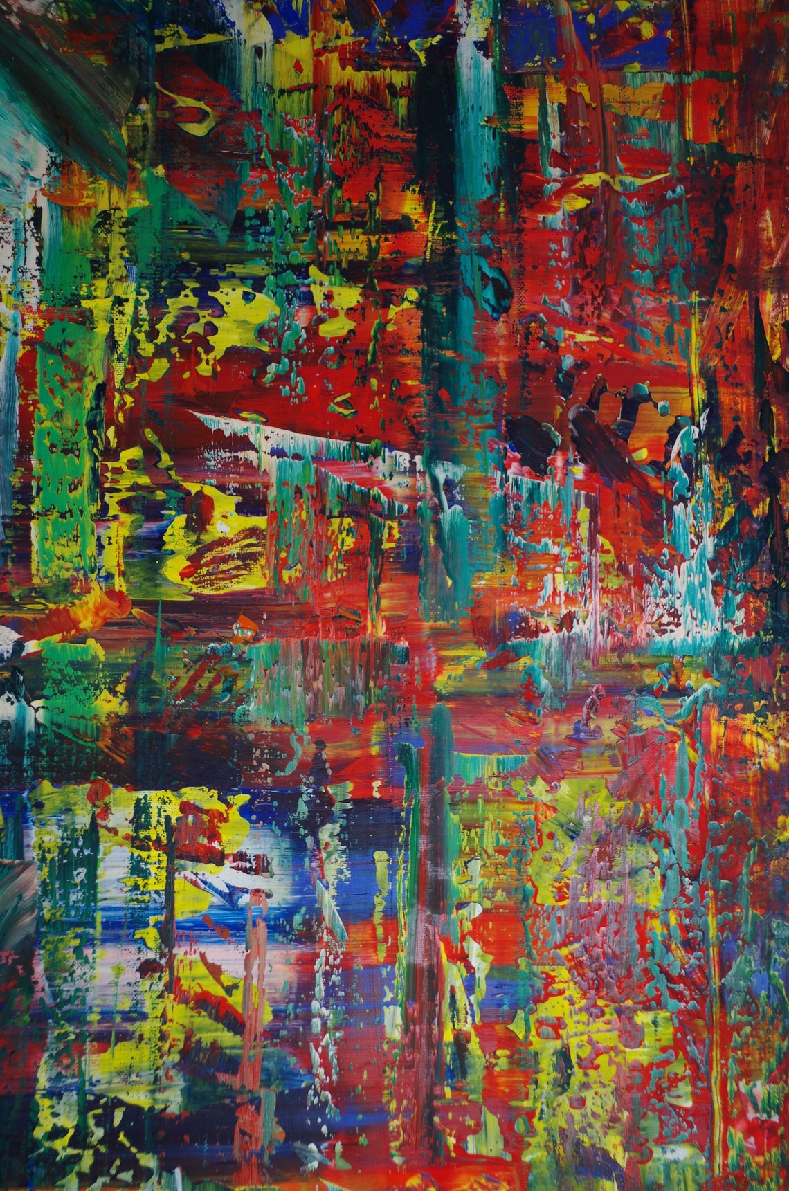 Original Abstract Painting Squeegee Technique Abstract Etsy