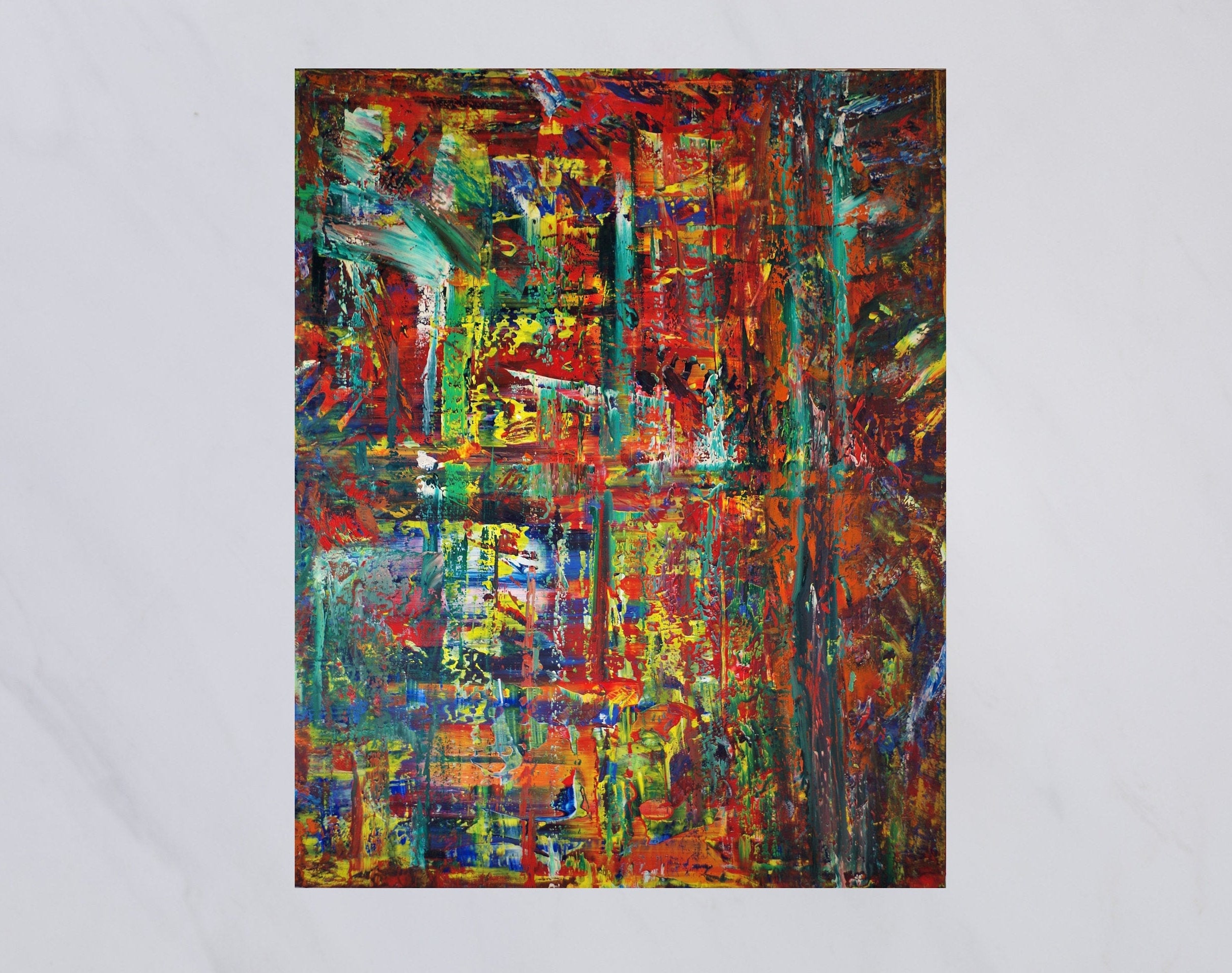 Original Abstract Painting Squeegee Technique Abstract Etsy