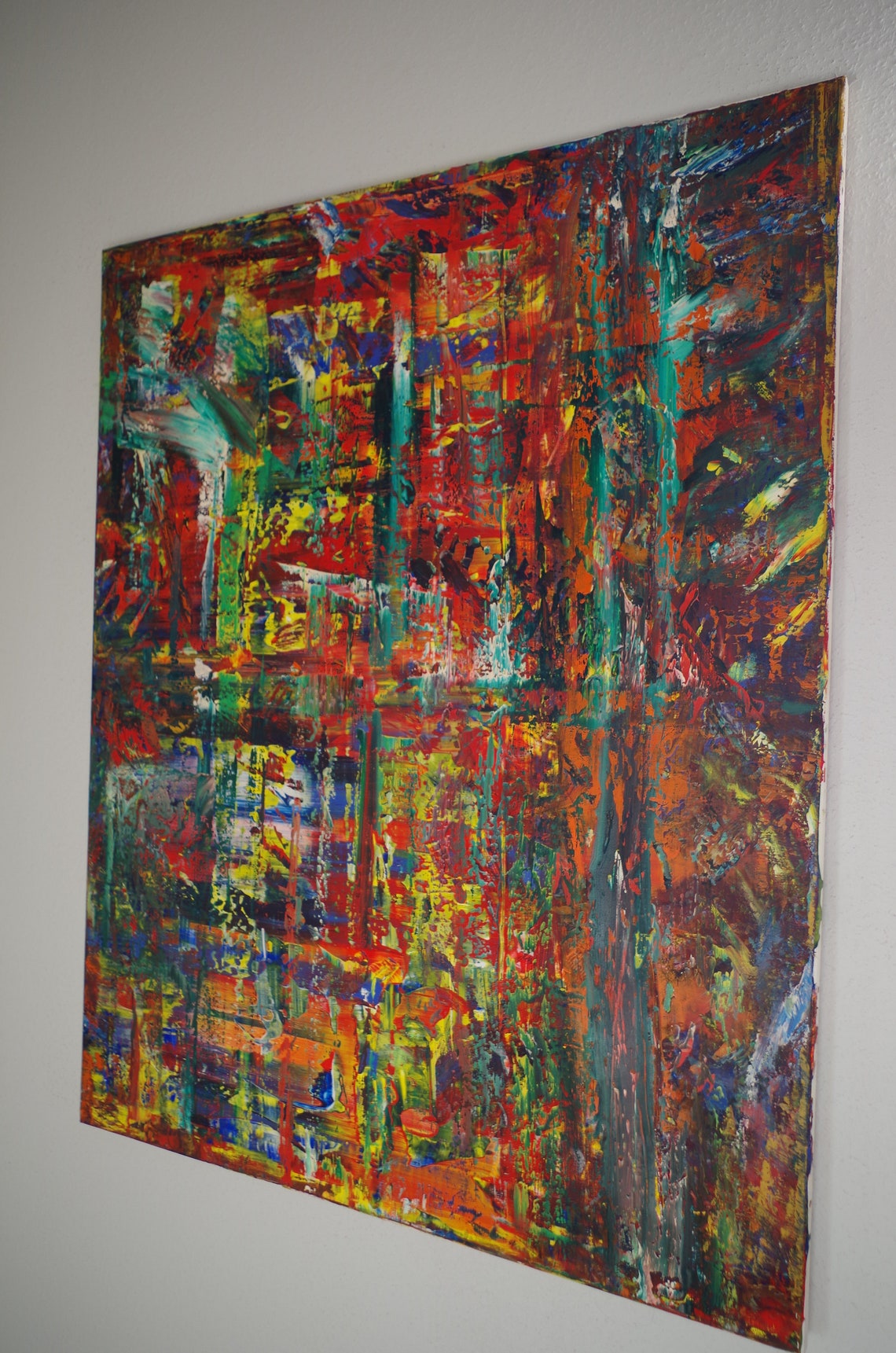 Original Abstract Painting Squeegee Technique Abstract Etsy