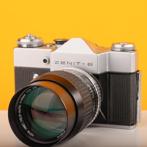 Zenit B 35mm SLR Film Camera with Hoya 135mm f/2.8 Vintage Camera | Russian Film Camera