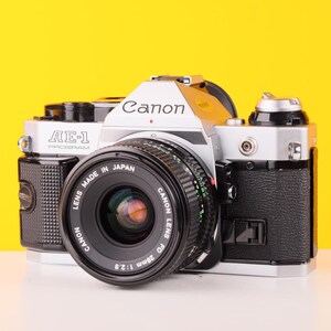 Canon AE-1 Program 35mm Film Camera with Canon FD 28mm f/2.8 Lens
