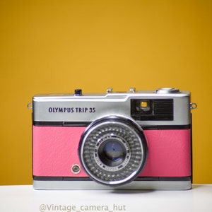 Olympus Trip 35 Vintage Film Camera Pink Leather Skin Beginner Film Camera