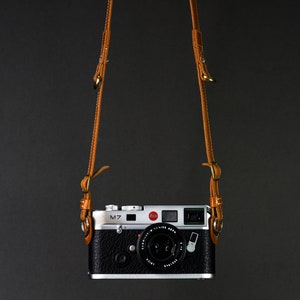 Camera Strap Brown Vegan Leather Neck Shoulder DSLR TLR SLR