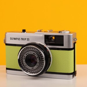 Olympus Trip 35 Vintage Film Camera with Zuiko 40mm f2.8 Lens in Lime Green