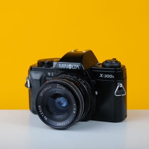 Minolta X-300 35mm Film Camera with Optomax 35mm f/2.8 Lens