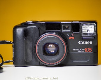 Vintage Canon Prima Zoom 105 Cámara Compacta Cámara Analógica 35MM Negro