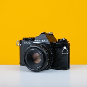 Pentax Mv1 35mm SLR Film Camera with Petri 50mm f/2.0 Lens