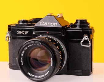 Canon EF 35mm Film Camera with Canon FD 50mm f/1.4 Lens