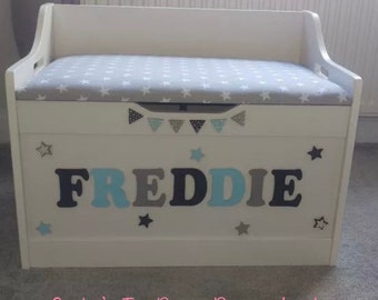 personalised toy box with seat