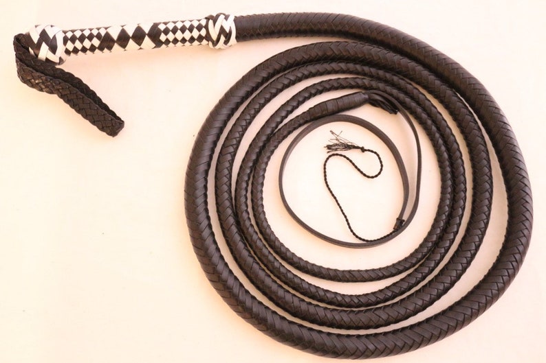 12 plaited heavy duty 10 Ft Bullwhip Genuine leather