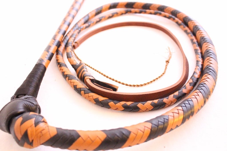 Heavy Duty 12 Plait Nylon Weaving Yellow /& Black Real Whip Bull whip 6 Ft Long
