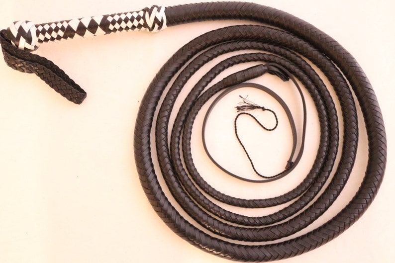 12 plaited heavy duty 10 Ft Bullwhip Genuine leather