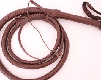 Cow Hide Leather Bullwhip 06 Foot long and 12 Plaits Black Leather Whip 