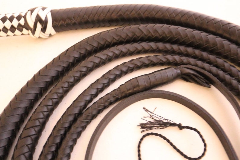 12 plaited heavy duty 10 Ft Bullwhip Genuine leather