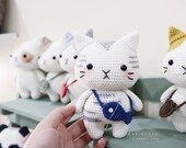 Hainchan - Silver Tabby Cat - Amigurumi crochet pattern. Instant download. Languages English