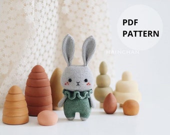 Charming Little Bunny Amigurumi Crochet Pattern - PDF Instant Download by Hainchan