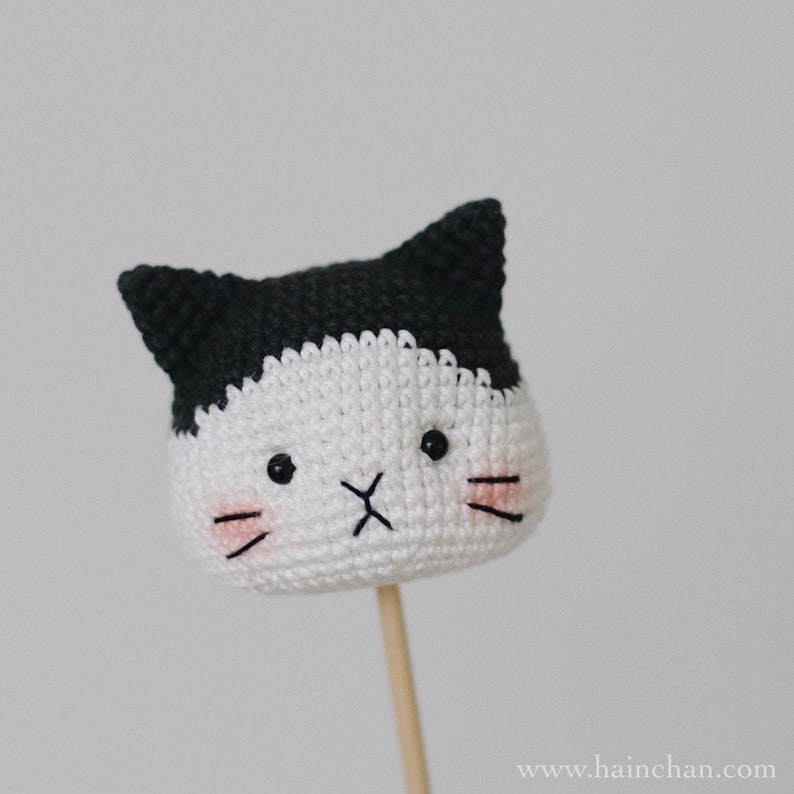 New Version: Four Cat Heads Crochet Pattern Digital Instant DIY Amigurumi PDF image 6